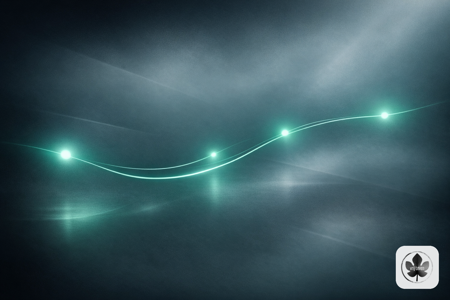 Merkbeeld voor VrijLeven: a professional team having real customer contact while AI automation quietly connects email, documents, CRM, calendar and accounting in the background