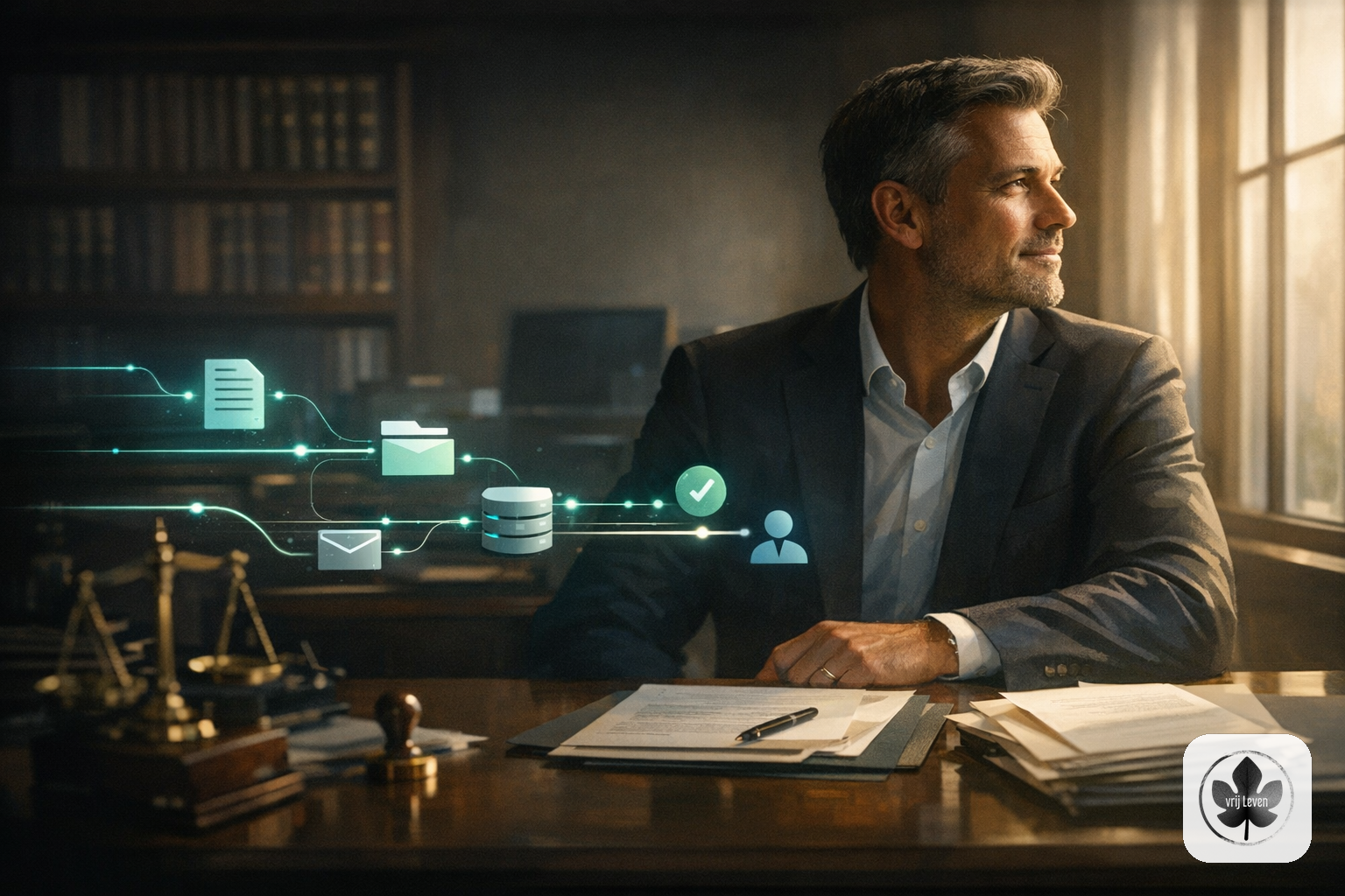 Editoriale visual voor VrijLeven: Approval brief: Klantportaal laten maken: wanneer is het slimmer dan losse mail en Excel?